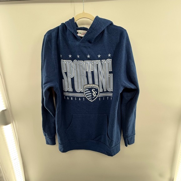 Chantic Hustle Other - Sporting Kansas City Charlie Hustle Hoodie Blue Fleece MLS Soccer Sweatshirt L